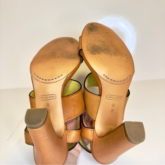 Coach Tan Leather Strappy Heeled Sandals – Size 8B (US) - Picture 6 of 7